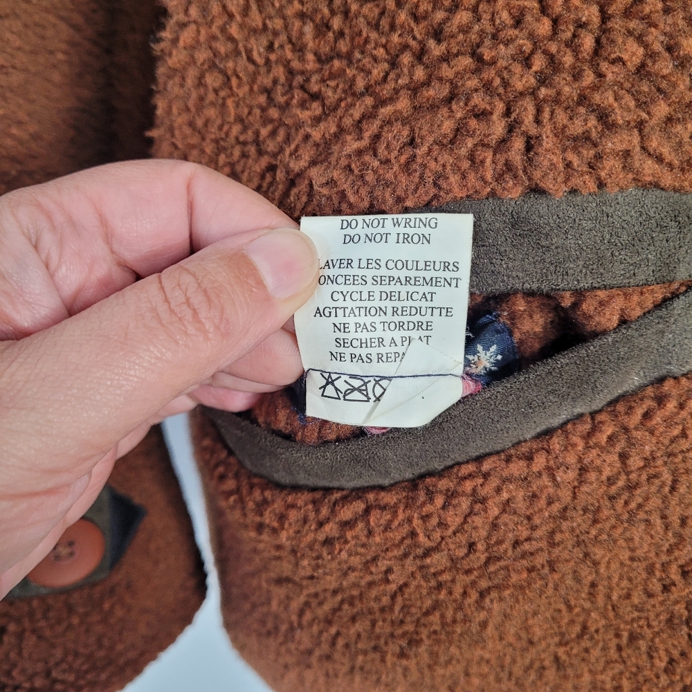 Vintage Reversible brown Cat Out fleece coat with animal print in size XL - Picture 16 of 16